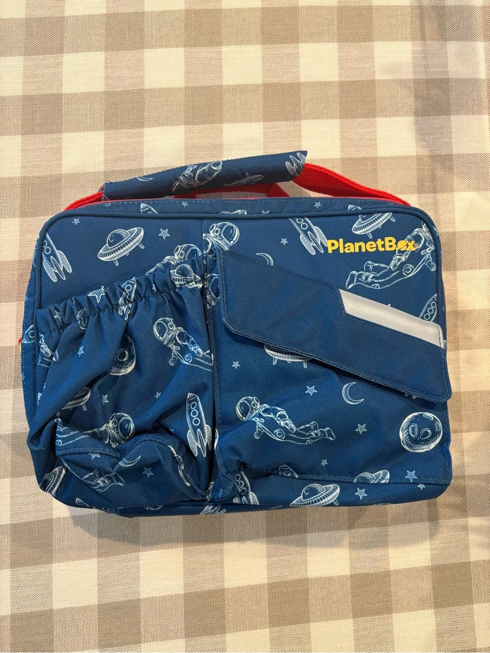 Planet Box Lunch box Rover Kids' Space Print Lunch Bag - Navy with Red Trim - Picture 1 of 6